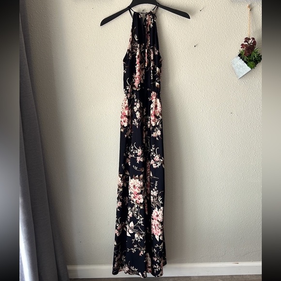 NEW Lulus Feel the Music Midnight Blue Floral Print Maxi Dress Size M - Picture 6 of 10